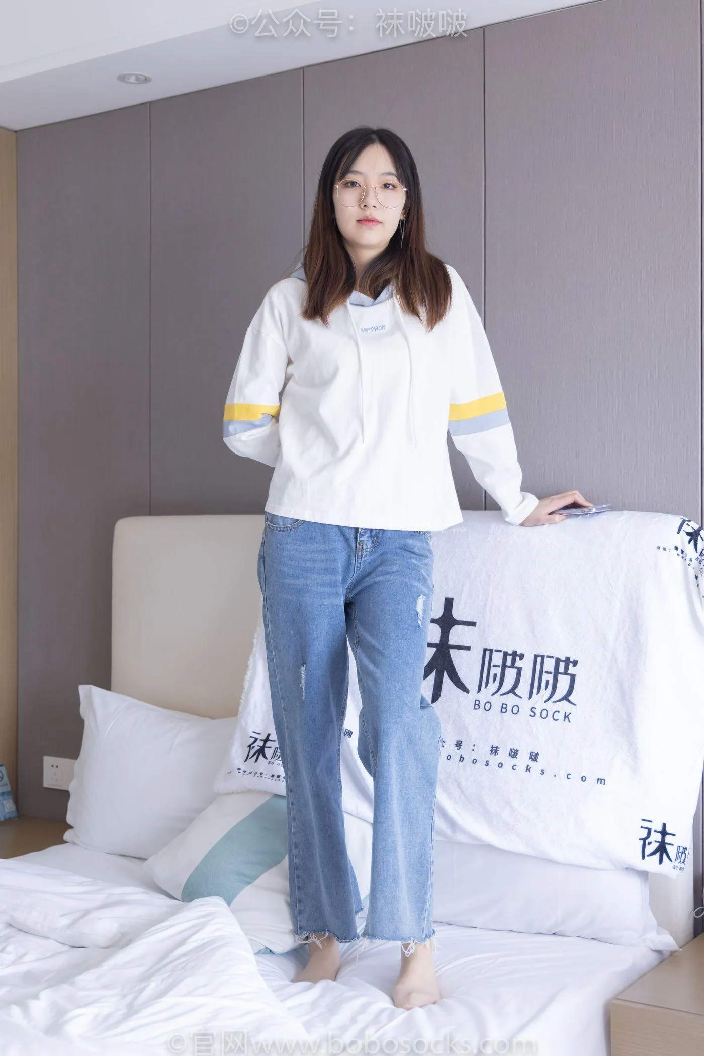 [BoBoSocks袜啵啵]NO.080 小甜豆-帆布鞋、白棉袜、肉丝（花絮版） [140P]插图6